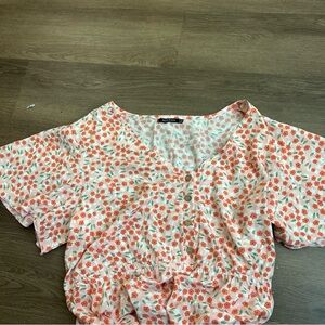 Floral Button-Up Women Top